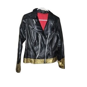 Her Universe Marvel Black Widow Faux Leather Womens Moto Jacket Size Medium